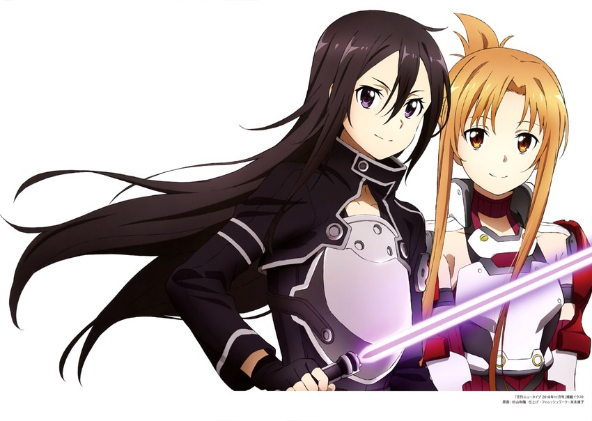 asuna and kirito (sword art online and 1 more) drawn by sugiyama_kazutaka