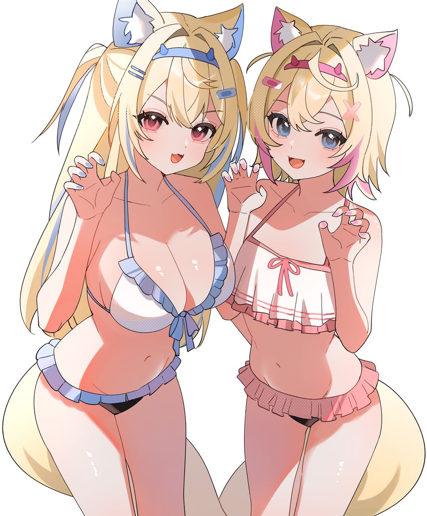 fuwawa abyssgard and mococo abyssgard (hololive and 1 more) drawn by hana20000920