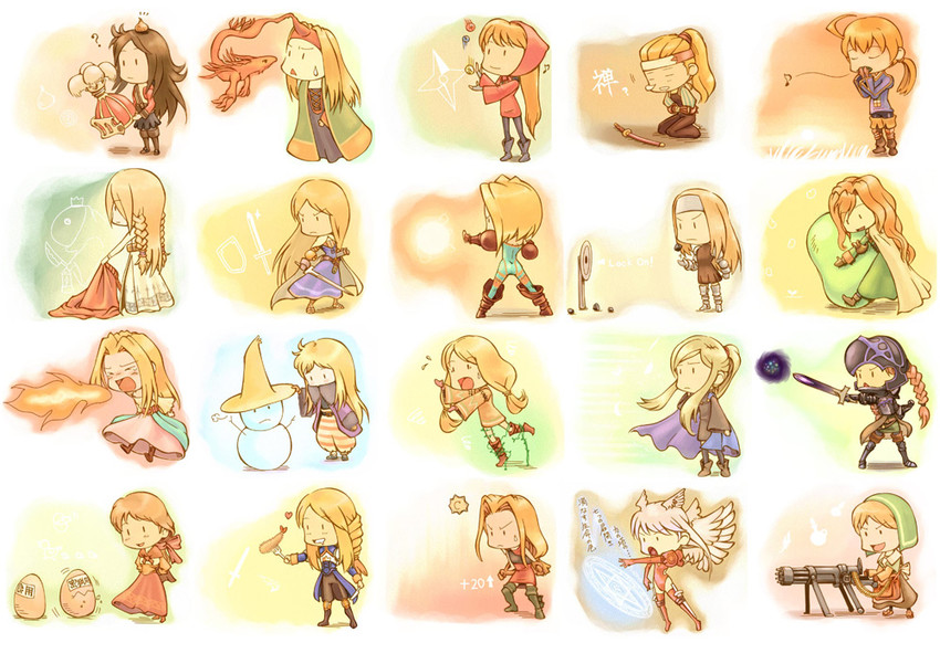agrias oaks, ramza beoulve, ultima, onion knight, monk, and 16 more (final fantasy and 1 more) drawn by momigara_(mmgrkmnk)