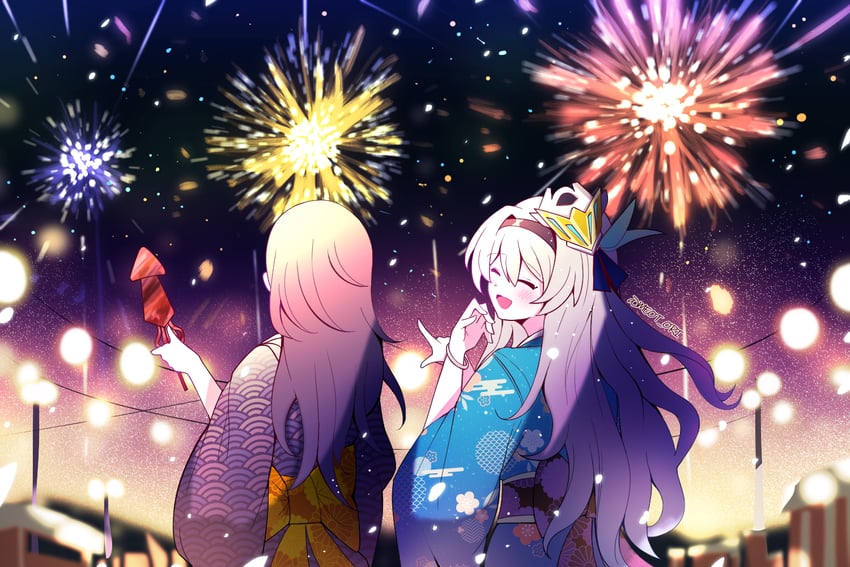 trailblazer, firefly, stelle, and sam (honkai and 1 more) drawn by electronduck