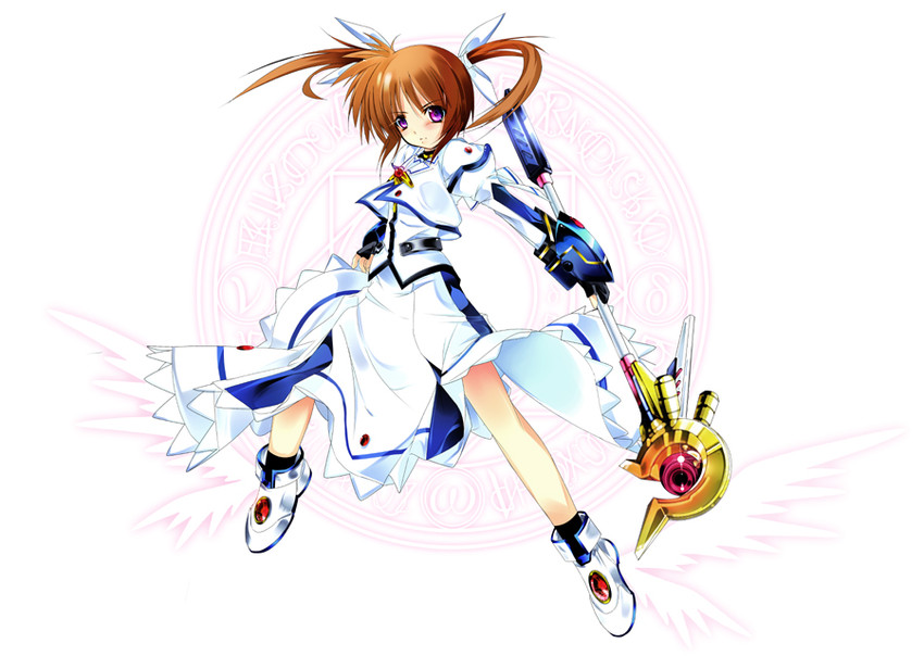 takamachi nanoha and raising heart (lyrical nanoha and 2 more) drawn by shirokitsune