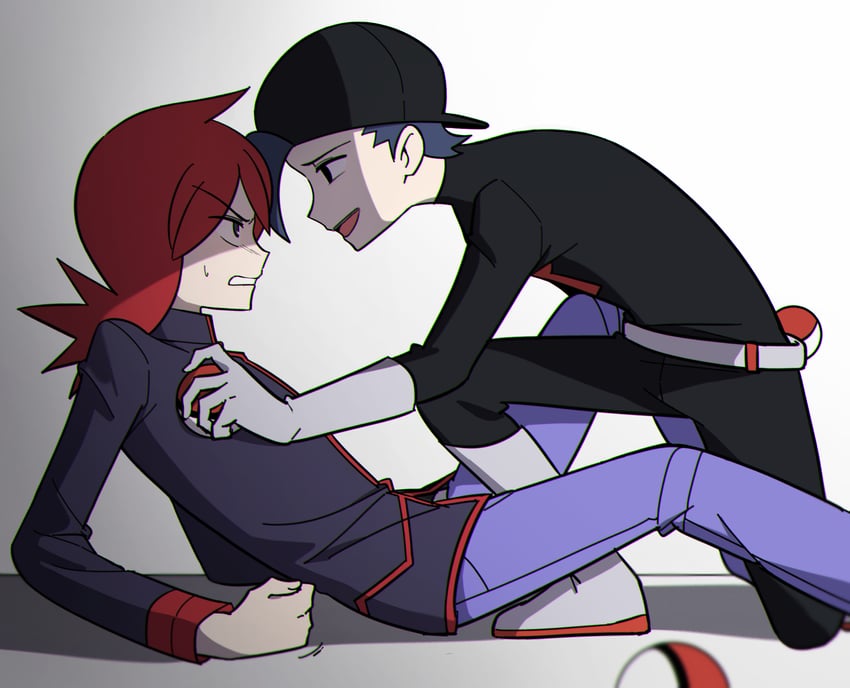 ethan, silver, and team rocket grunt (pokemon and 1 more) drawn by chueog
