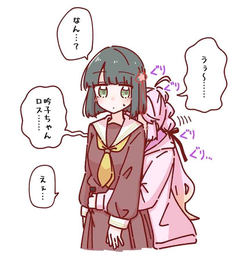 momose ginko and anyoji hime (love live! and 1 more) drawn by momiji_(moj_0404)