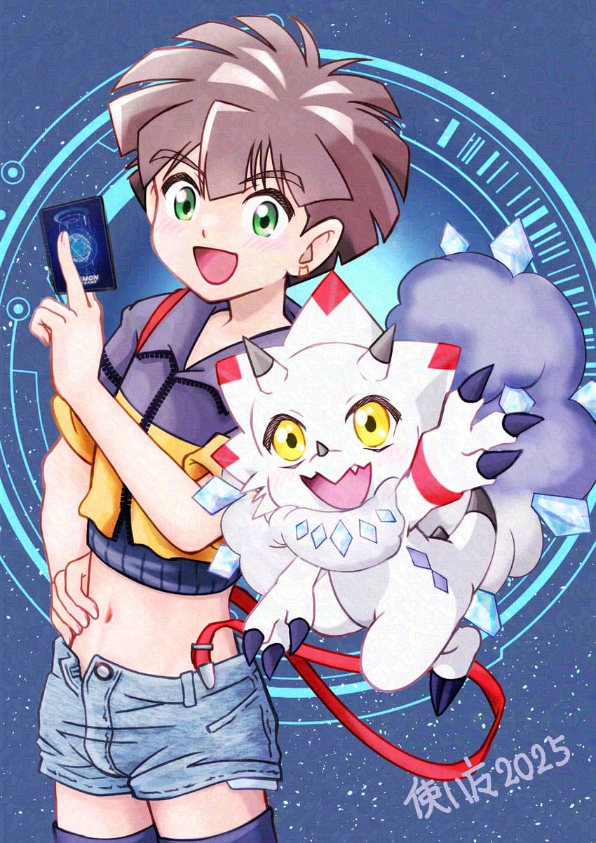 gammamon, amanokawa hiro, gemmon, and hondo kanata (digimon and 3 more) drawn by tsukaima_(vfcou)