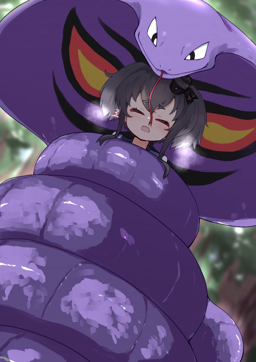 tokitsukaze and arbok (kantai collection and 1 more) drawn by kurosaki_kousuke