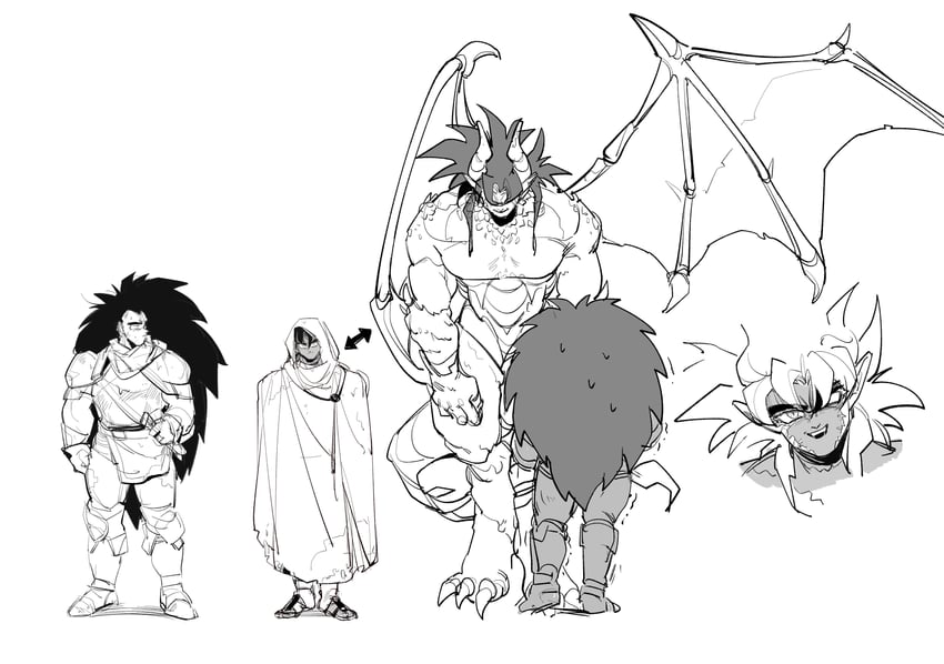 raditz and tullece (dragon ball and 1 more) drawn by camocat_(turlerad)
