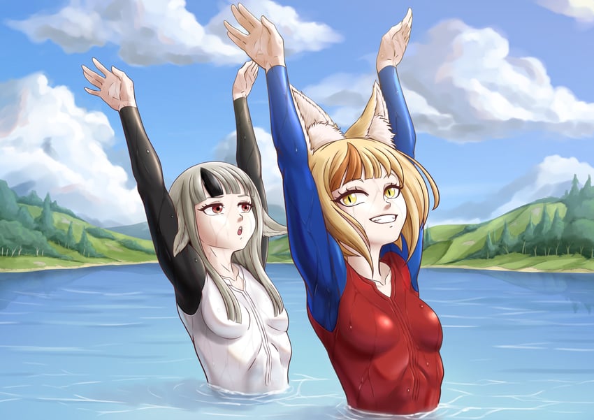 selkie and velouria (fire emblem and 1 more) drawn by anander0