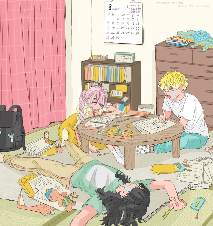 vox akuma, maria marionette, sonny brisko, and briskadet (nijisanji and 1 more) drawn by uyoyoyo_mu