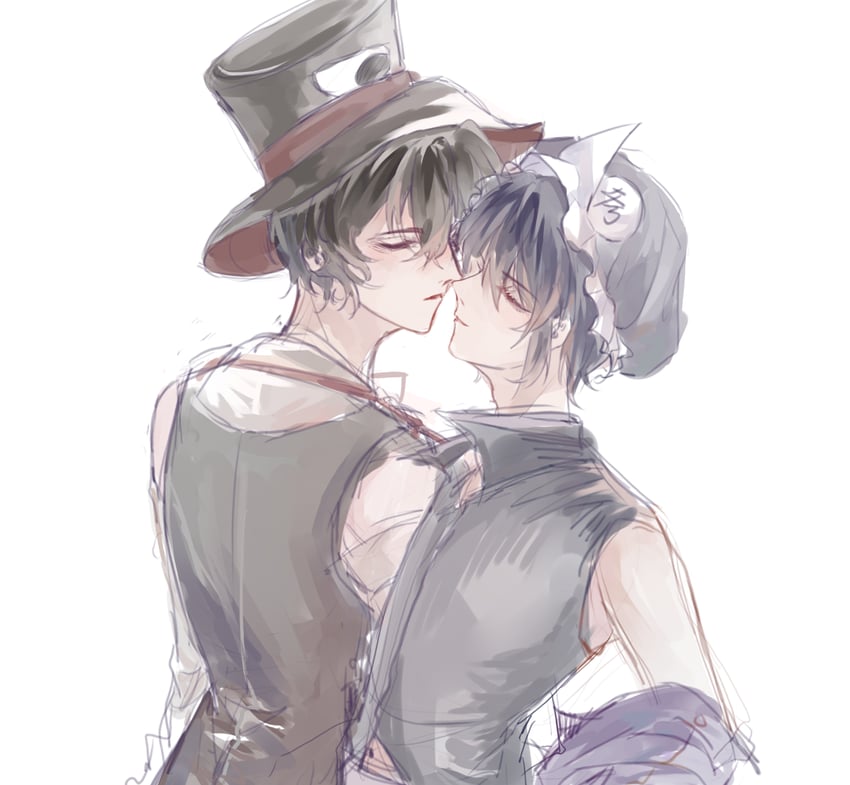 enraku tsubakura and shitodo kuroji (len'en) drawn by xuan9119