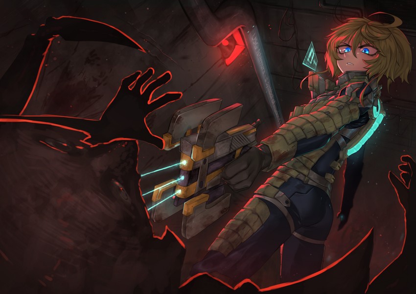 tanya degurechaff, isaac clarke, and slasher (youjo senki and 1 more) drawn by nyxkz