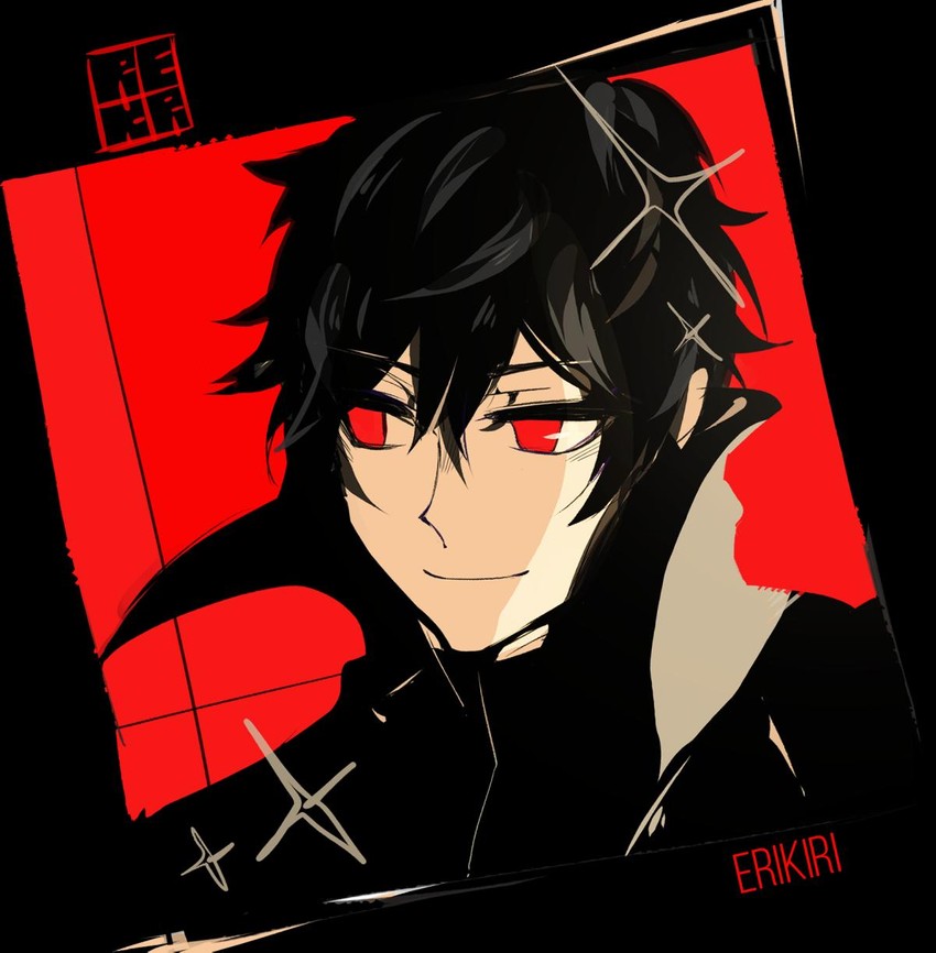 amamiya ren and joker (persona and 2 more) drawn by eri_(erikiri)