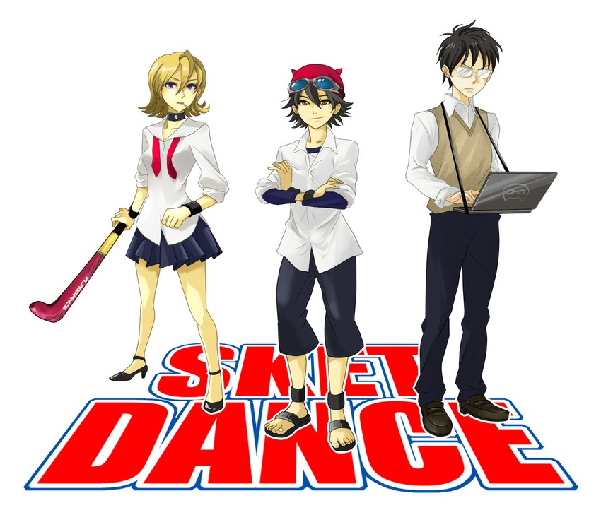 onizuka hime, fujisaki yuusuke, and usui kazuyoshi (sket dance) drawn by regain
