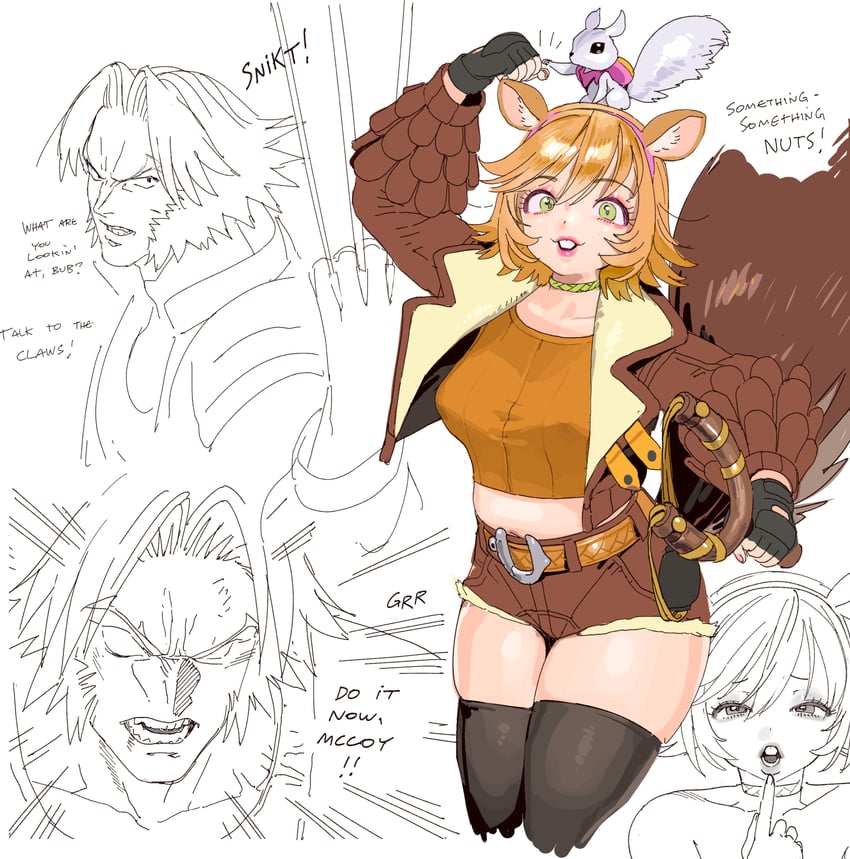 wolverine, squirrel girl, and tippy-toe (marvel and 2 more) drawn by conto