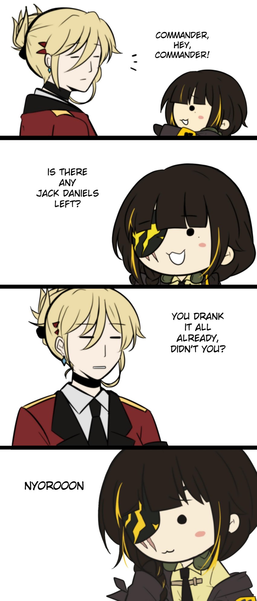 m16a1 and female commander (girls' frontline) drawn by cheschorv