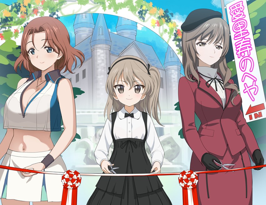 shimada arisu, shimada chiyo, and azumi (girls und panzer) drawn by a1_(initial-g)
