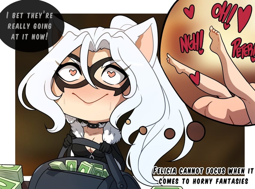 black cat and felicia hardy (marvel and 1 more) drawn by kinkymation