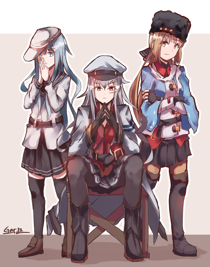 hibiki, verniy, gangut, and tashkent (kantai collection) drawn by gar32