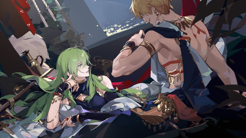 gilgamesh and enkidu (fate and 1 more) drawn by aldaduzuoaoda