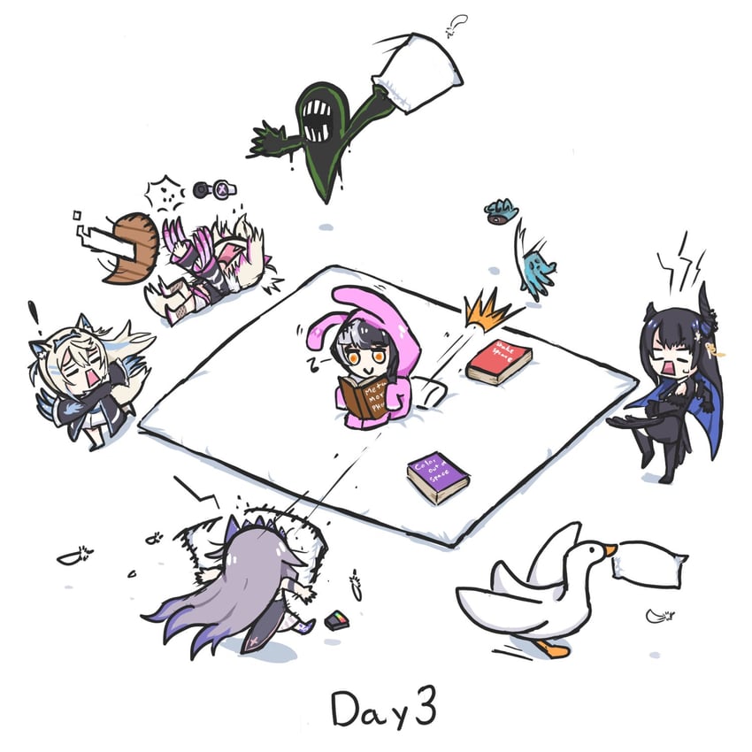 shiori novella, nerissa ravencroft, fuwawa abyssgard, mococo abyssgard, koseki bijou, and 2 more (hololive and 3 more) drawn by ta_wam