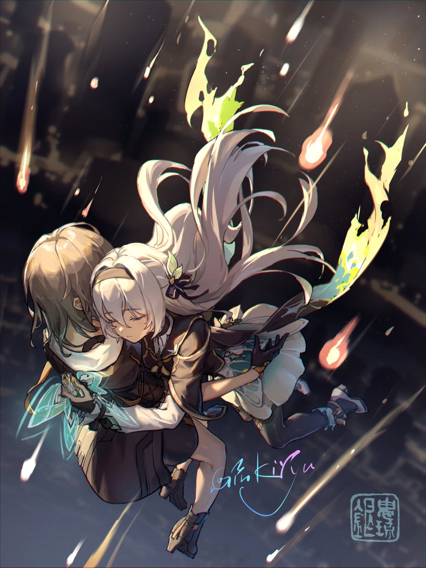 trailblazer, firefly, and stelle (honkai and 1 more) drawn by kyouran_de_onikoushi