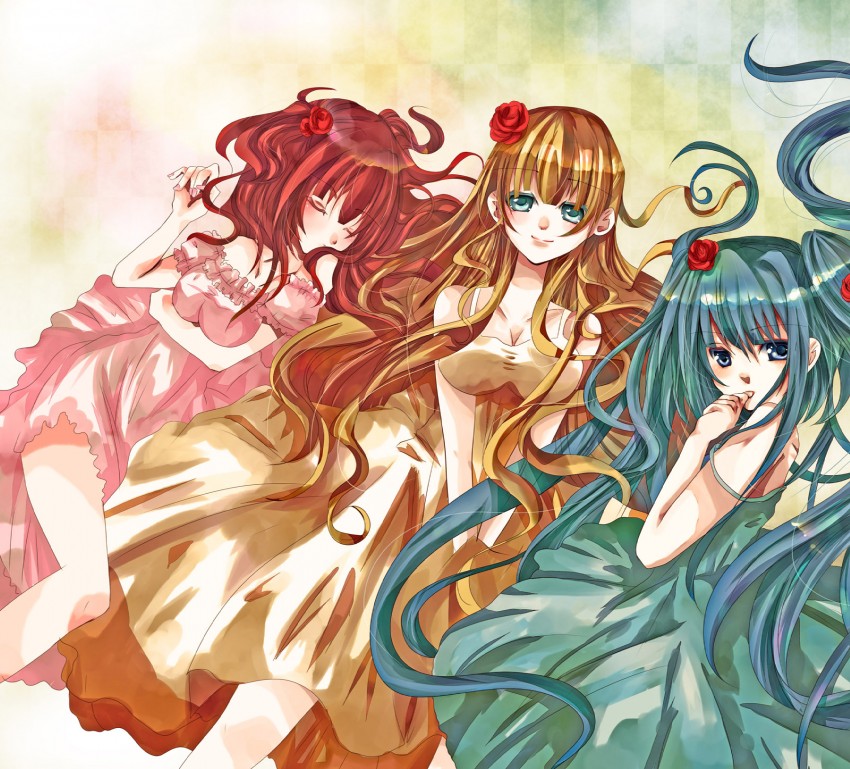 beatrice, ushiromiya ange, and furudo erika (umineko no naku koro ni) drawn by ikusa_(puchi)