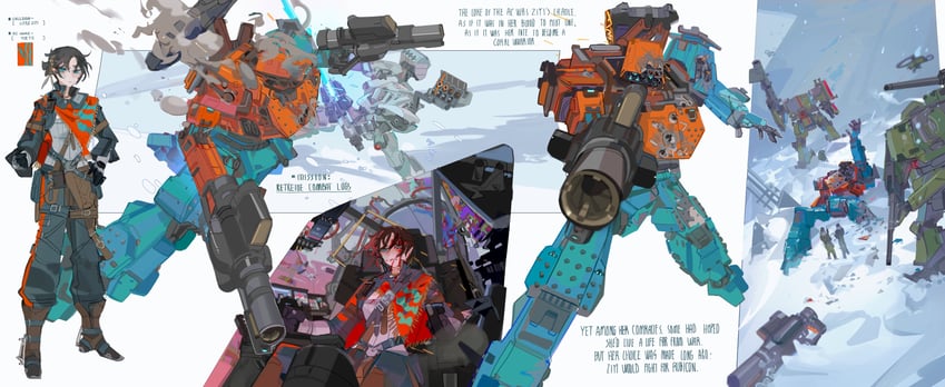 loader 4, little ziyi, and yue yu (armored core and 1 more) drawn by nslacka