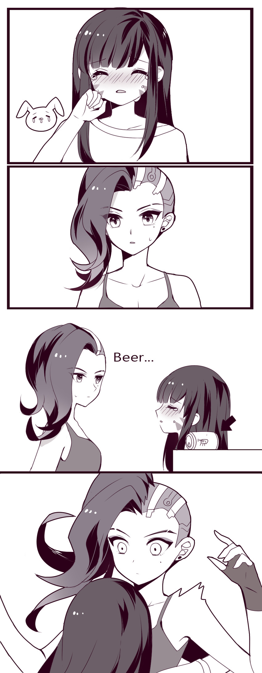d.va and sombra (overwatch and 1 more) drawn by kaoruru_(sakuno2911)