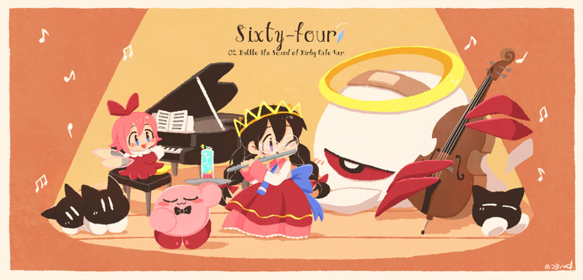 kirby, ribbon, zero two, ripple star queen, and n-z (kirby and 2 more) drawn by midooka_(o_k_k)