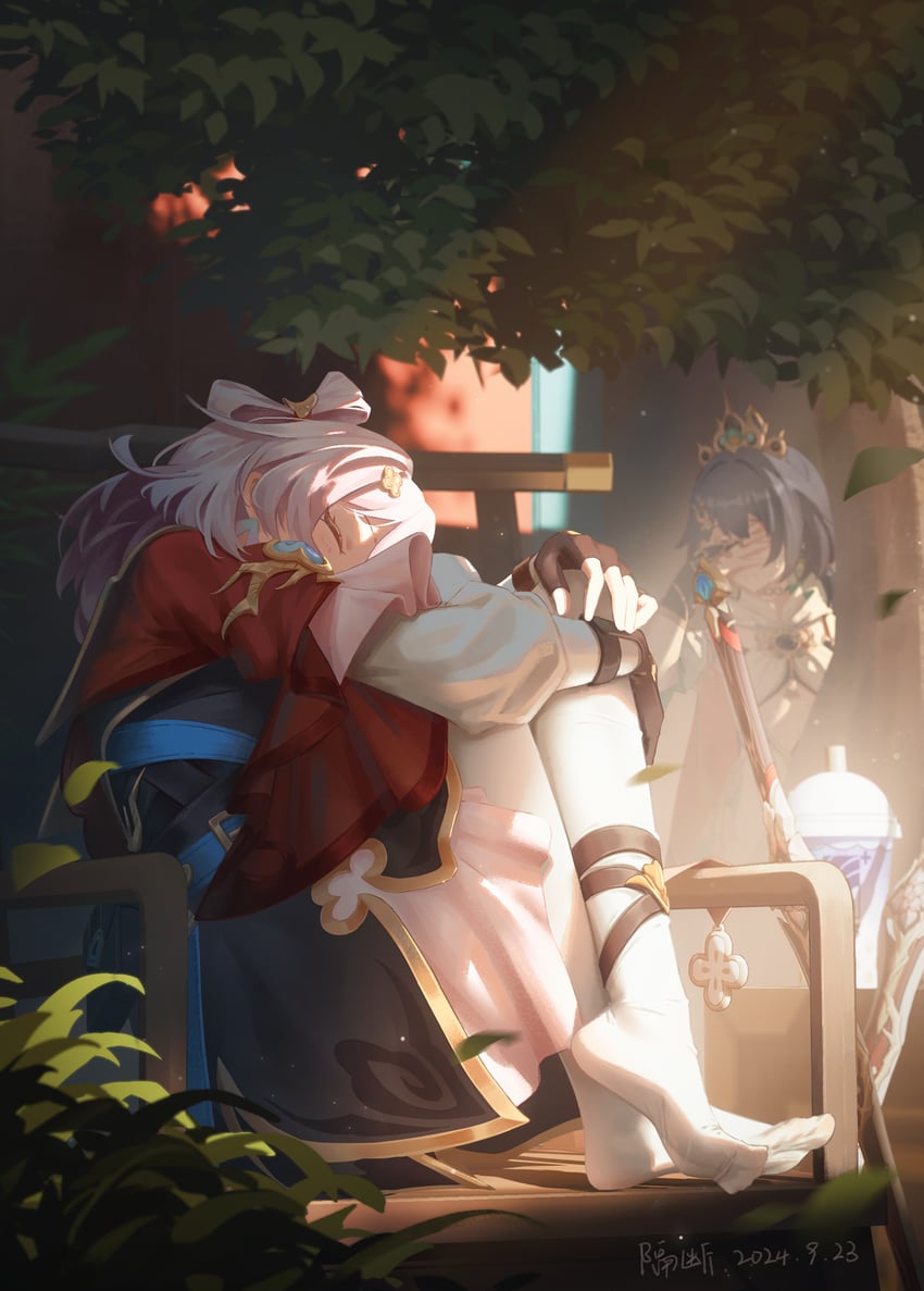 march 7th and yunli (honkai and 1 more) drawn by geduan