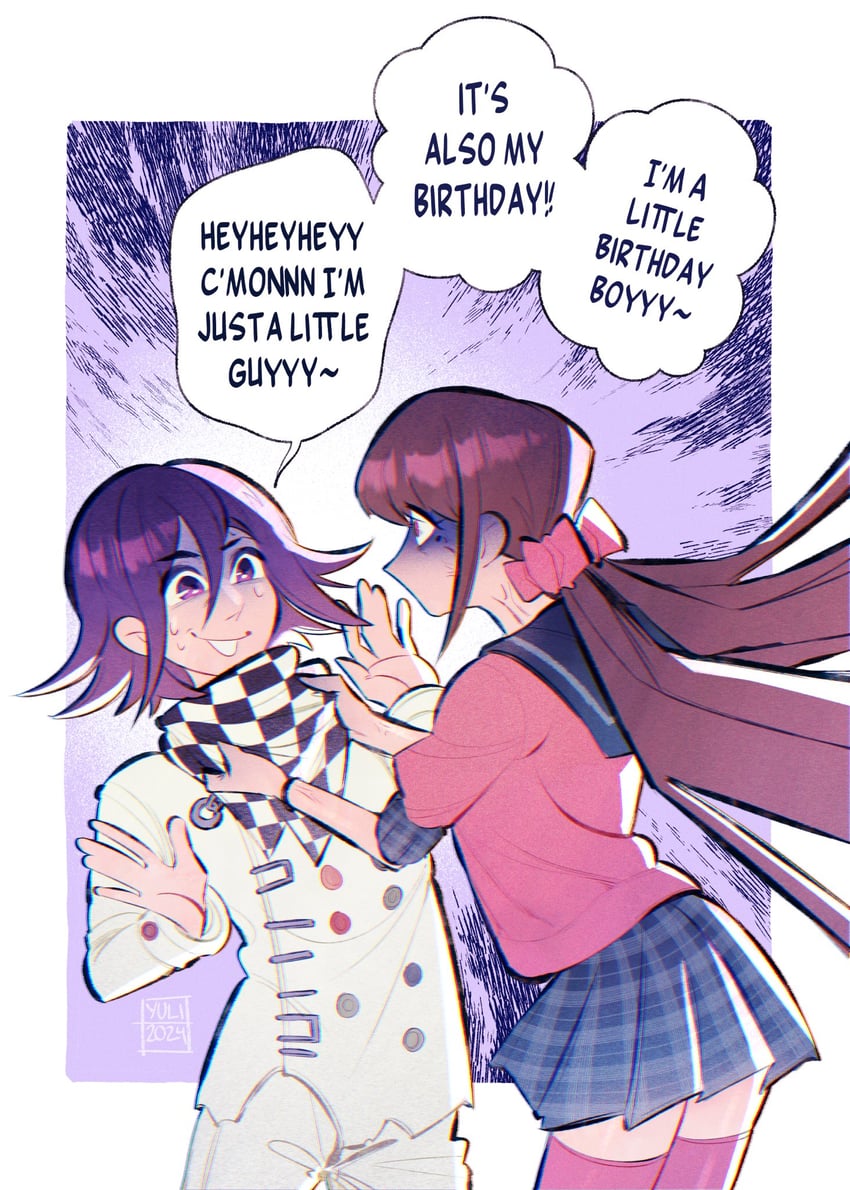oma kokichi and harukawa maki (danganronpa and 1 more) drawn by hellshake_yuli