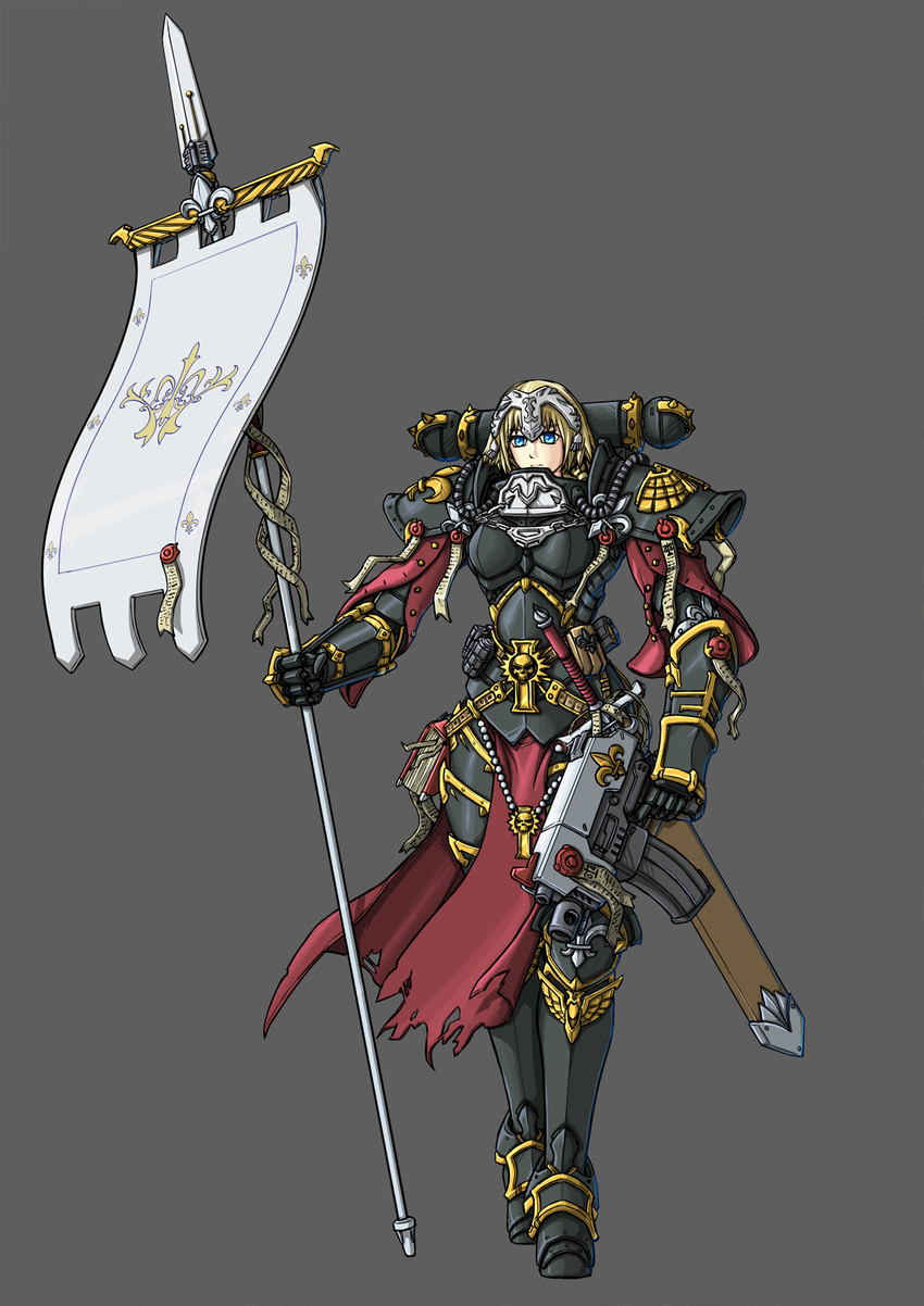 jeanne d'arc and adepta sororitas (fate and 2 more) drawn by l343558977