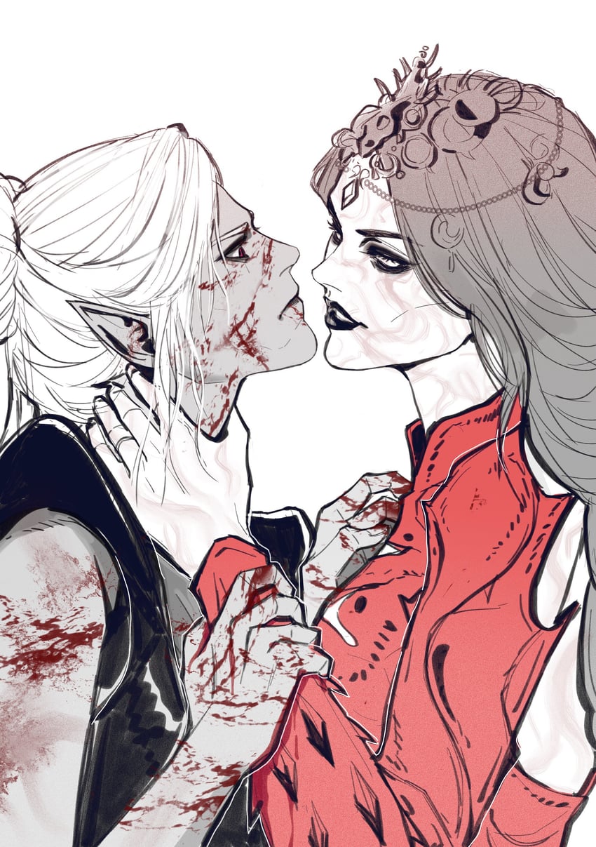orin the red and minthara (dungeons & dragons and 2 more) drawn by huimo_jingye