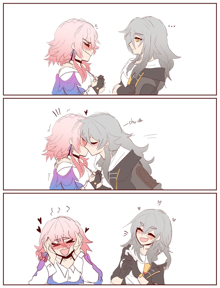 trailblazer, stelle, and march 7th (honkai and 1 more) drawn by pikaiscool