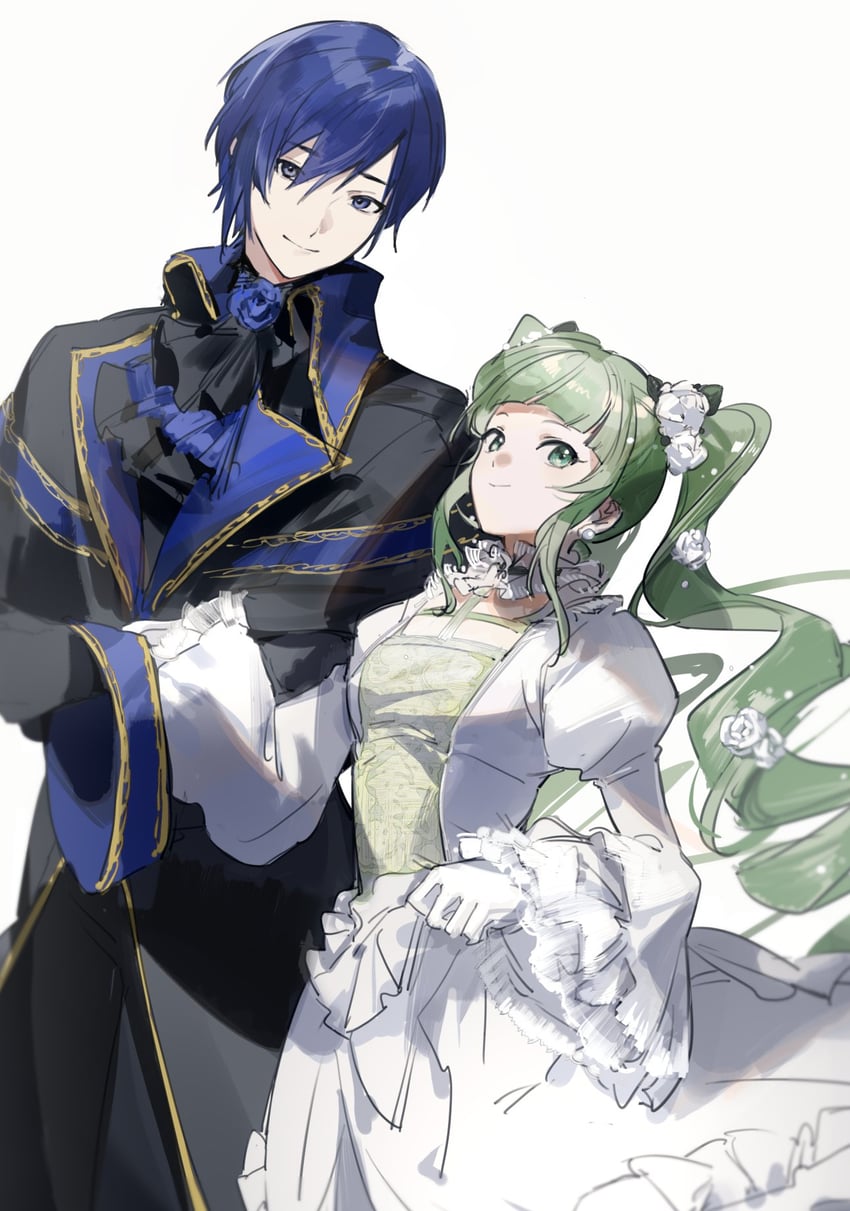 hatsune miku and kaito (vocaloid and 3 more) drawn by bokyo