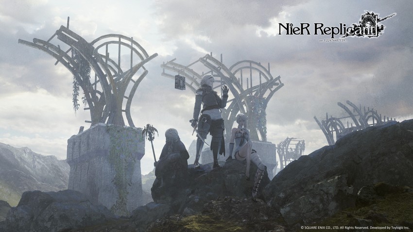 kaine, nier, emil, and grimoire weiss (nier and 1 more) drawn by rounin_(amuza)