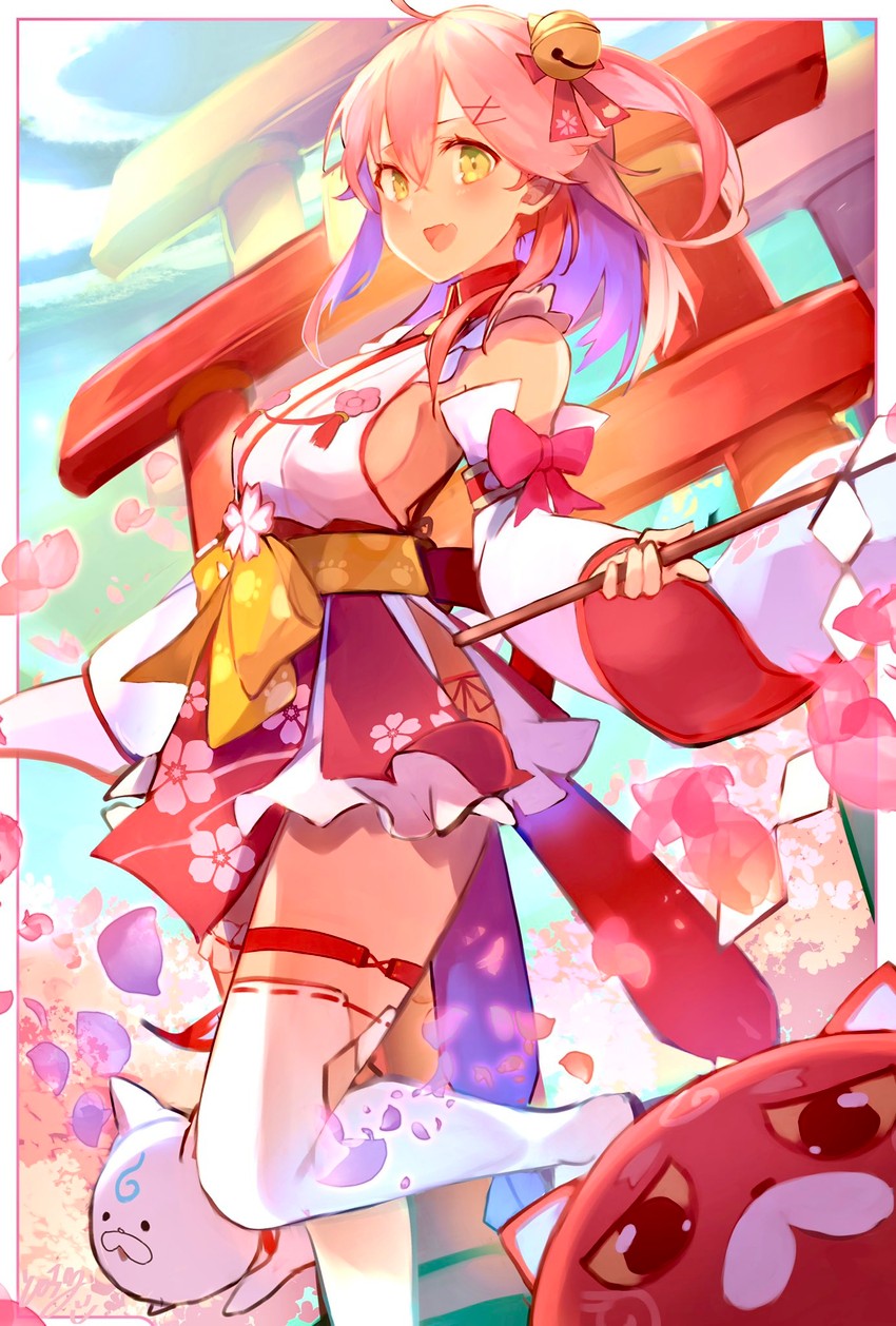 sakura miko, 35p, and kintoki (hololive) drawn by tomochi_(tmc_tmc8)
