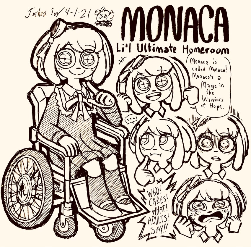 towa monaca (danganronpa and 1 more) drawn by josh-s26