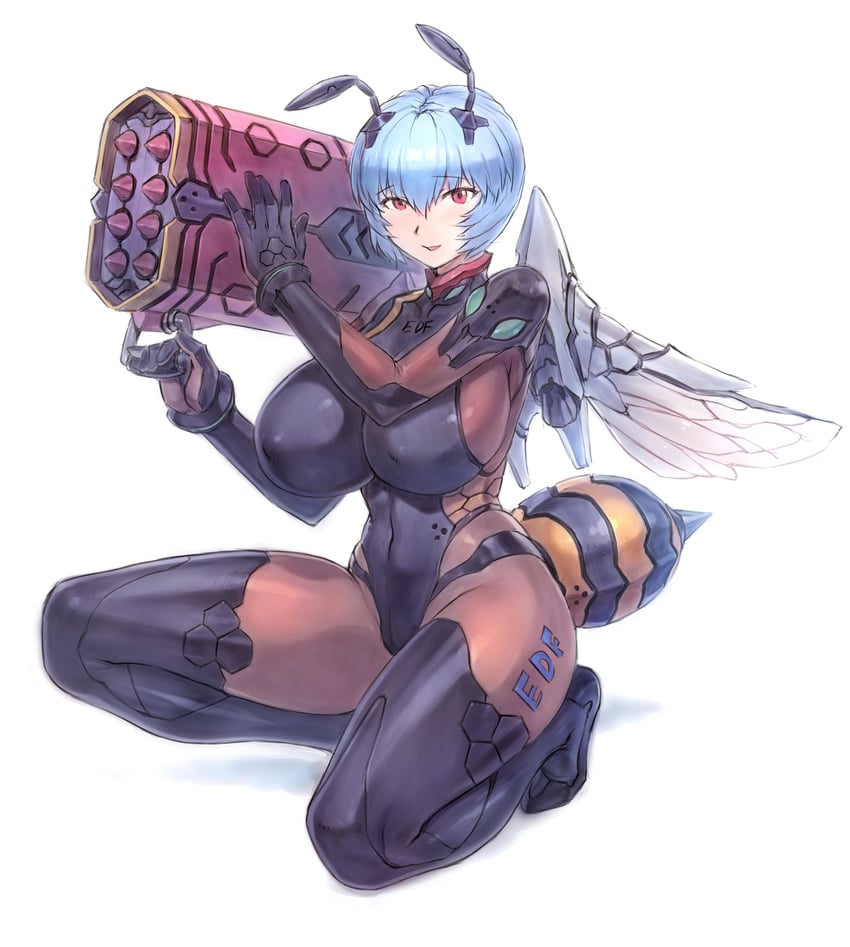 ayanami rei (neon genesis evangelion and 4 more) drawn by mogudan