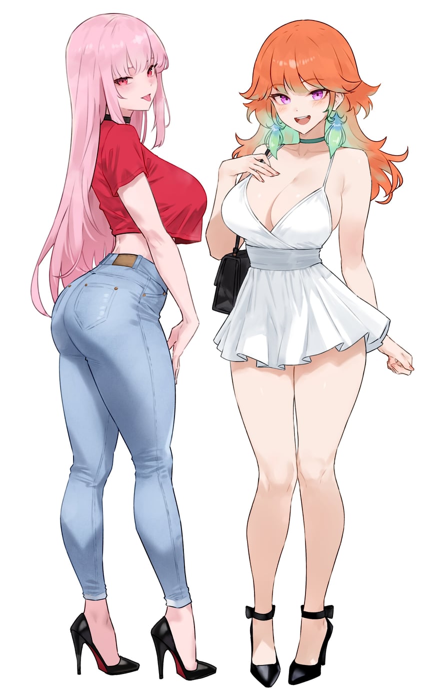 mori calliope and takanashi kiara (hololive and 1 more) drawn by bluefield