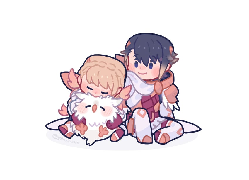 sharena, alfonse, and feh (fire emblem and 1 more) drawn by mushi_rags