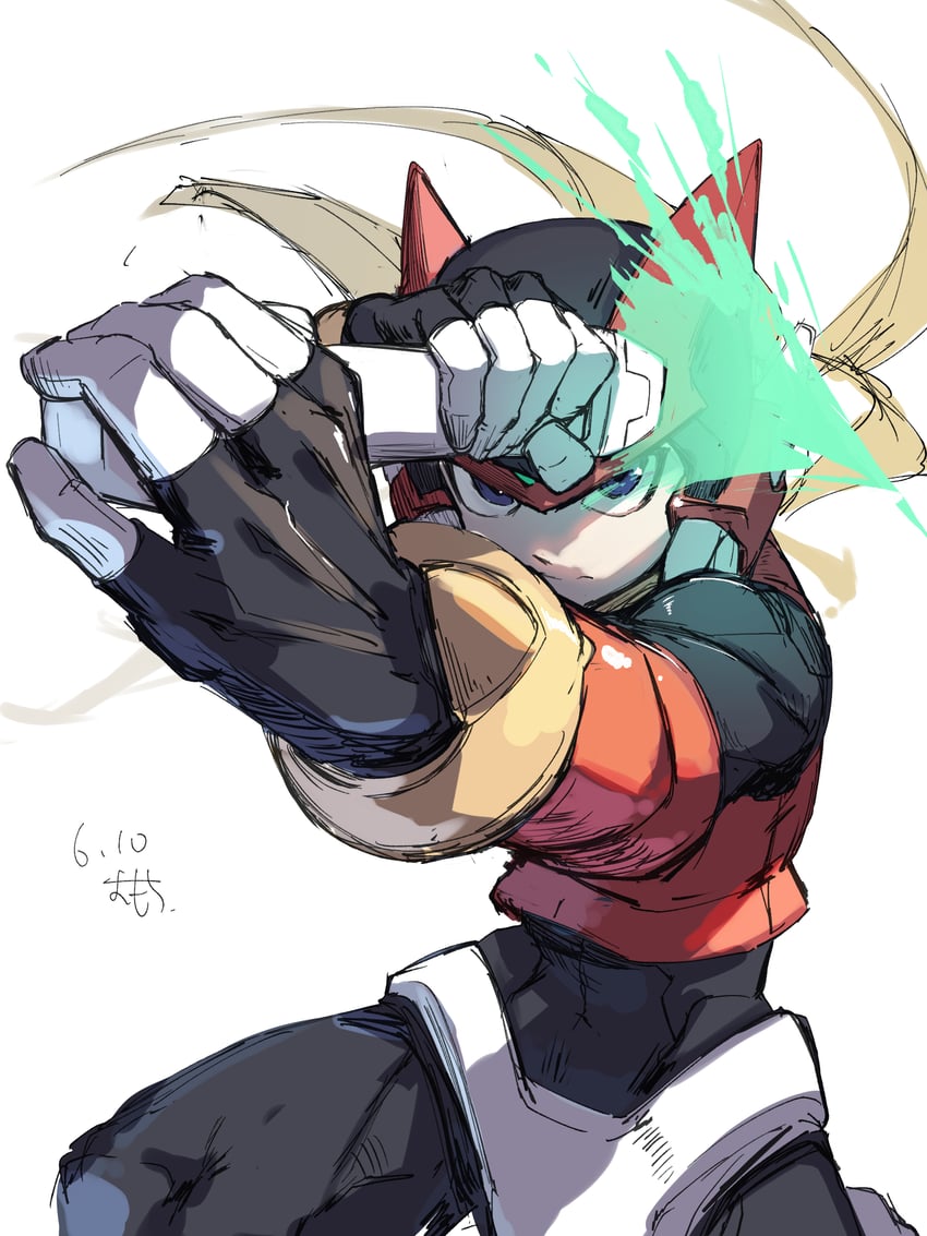 zero and zero(z) (mega man and 1 more) drawn by omochi_(mochi_skymega)