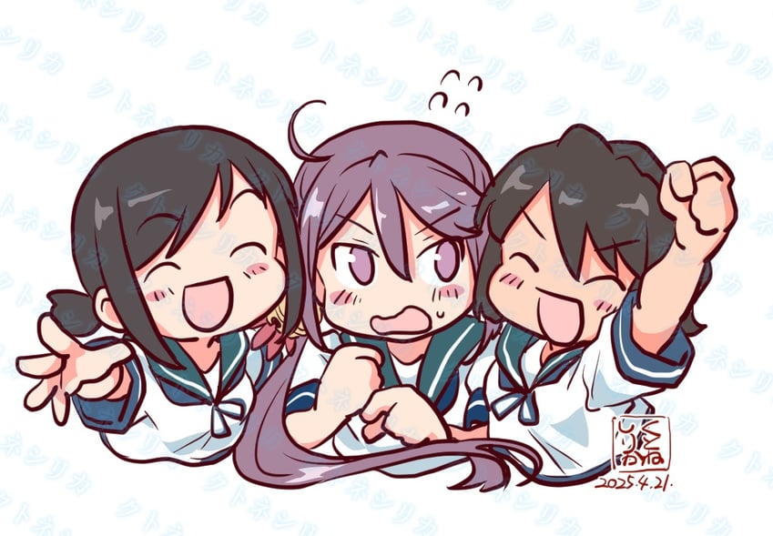fubuki, akebono, and miyuki (kantai collection) drawn by kutone_shirika
