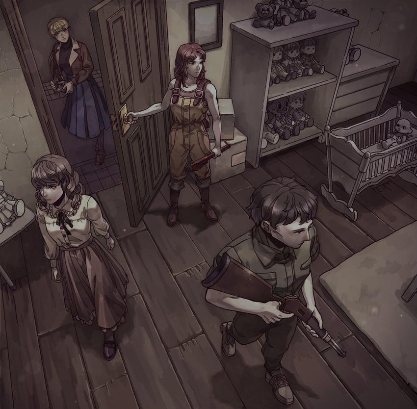 marina, levi, karin, and abella (fear & hunger and 1 more) drawn by wenny02