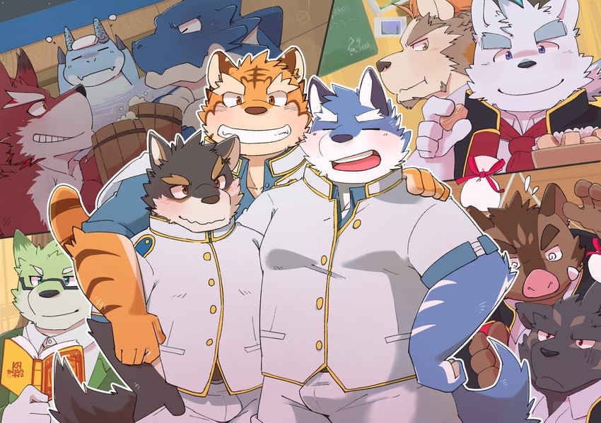 hermann furst von eden, diederich olsen, argo northrop, grantly bell, paul pfitzner, and 6 more (knights college) drawn by inakamichi