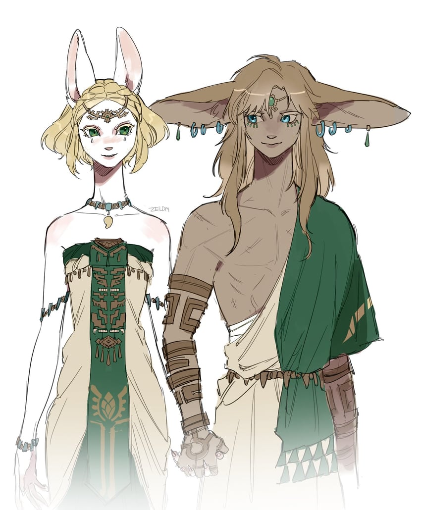 link and princess zelda (the legend of zelda and 1 more) drawn by zeldm