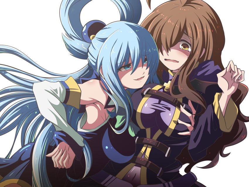 aqua and wiz (kono subarashii sekai ni shukufuku wo!) drawn by fujitaka_nasu