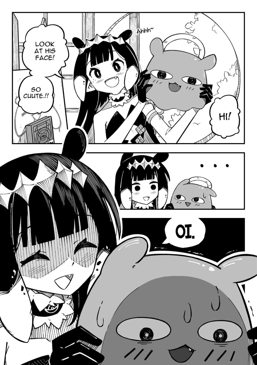 ninomae ina'nis and takodachi (hololive and 1 more) drawn by umiikuru