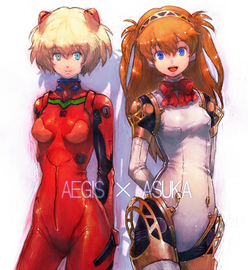 souryuu asuka langley and aigis (persona and 2 more) drawn by boyaking