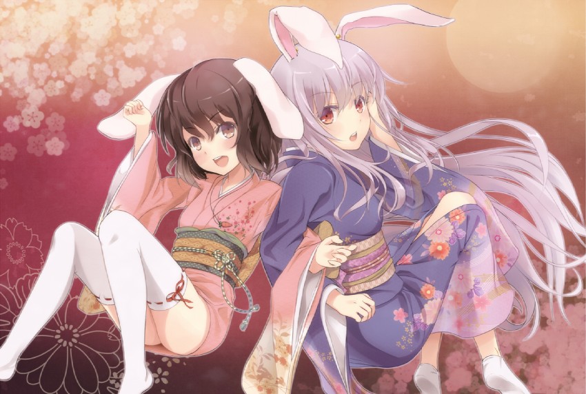 reisen udongein inaba and inaba tewi (touhou) drawn by u-suke_(supertie)
