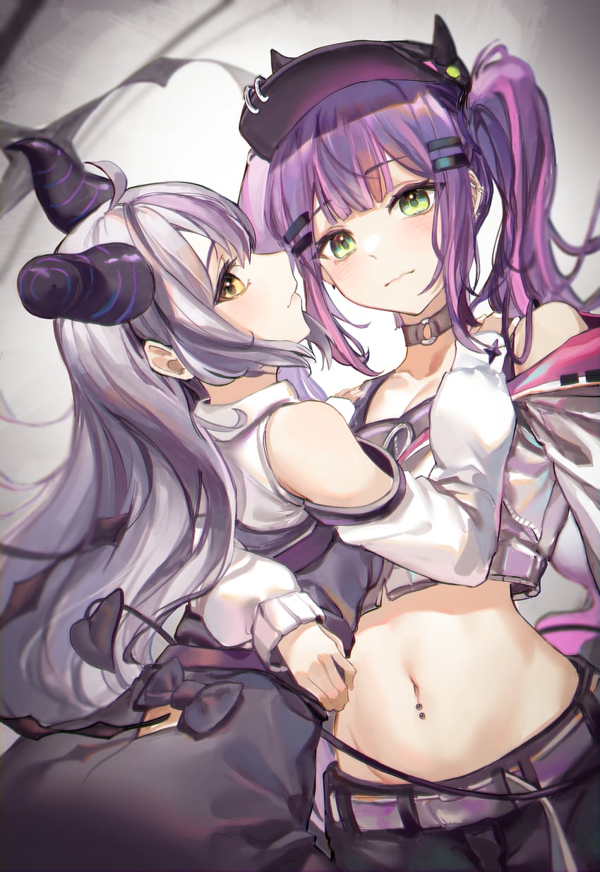 tokoyami towa, la+ darknesss, and bibi (hololive) drawn by cocoballking